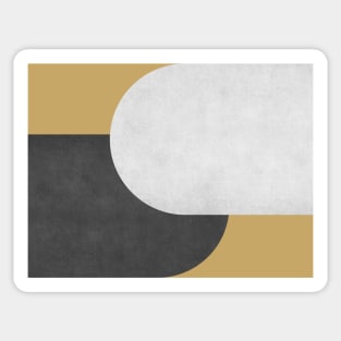 Half Circle Colorblock - Gold Black and White Sticker